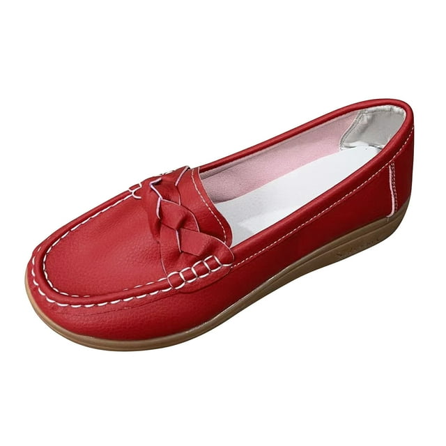 Chaussures Décontractées pour Femmes Chaussures Larges Décontractées à Enfiler Imprimé Mode Multicolore Cuir Souple Chaussures de Travail Décontractées pour Femmes en Toile
