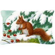 Winter Red Squirrel Fabric Decorative Pillow