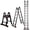 black, variant on 16.5-FT-A frame Telescopic Ladder with Balance Bar and Wheels | 330-pound load capacity, lightweight and portable, versatile aluminum ladder | Suitable for home and outdoor use