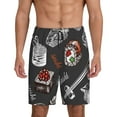 thumbnail image 2 of Picia Japanese Sushi Hashi Pajama Shorts for Men, Men's Pajama Bottoms, Sleepwear,Short Pajama Pants-4X-Large, 2 of 9