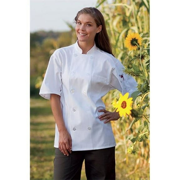 0429-2507 3Extra Large Montego Chef Coat Short Sleeve with Mesh in White