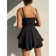 thumbnail image 2 of Gibobby Vestido corto casual para mujer Liguero de color sólido Vestido sexy Mujer Verano(Negro,CH), 2 of 4