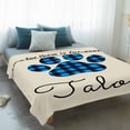thumbnail image 4 of Cats Pawprints Blanket Soft Cozy Warm Throw Blanket for Couch, Plush Fuzzy Flannel Fleece Blankets for Sofa, Yellow Black Buffalo Plaid Simple Beige Bed Blankets Lightweight Gifts for Women, 50"x60", 4 of 9