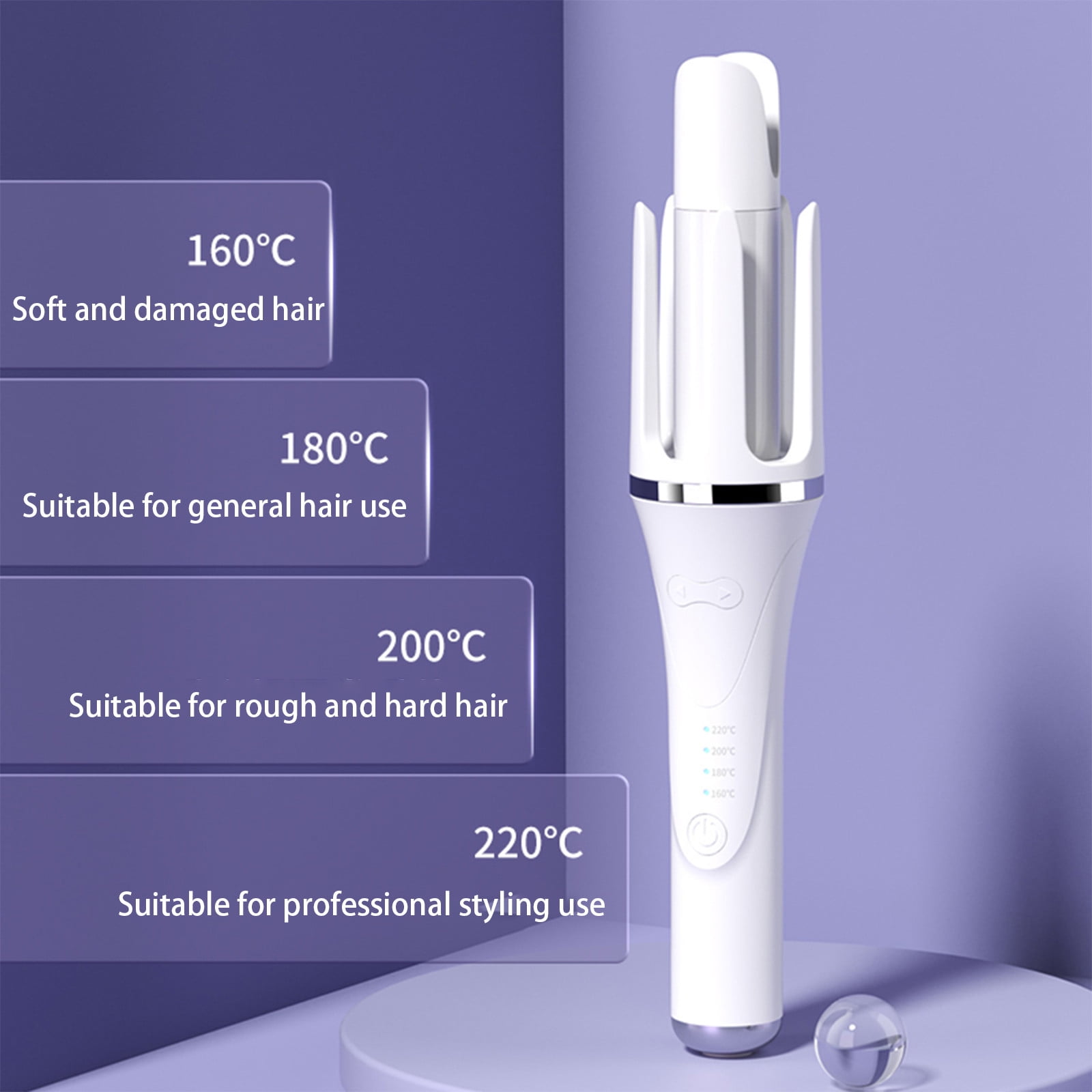 Curling Iron Automatic Curling Irons Barrel For All Hair Types Easy-to-use Curling Wand Long-lasting Salon-quality Curls And Waves