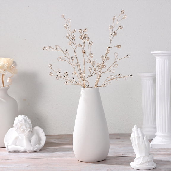 Luxshiny 2Pcs Golden Artificial Xmas Acrylic Berry Branches Fake Picks for Christmas Wreath and Table Decoration