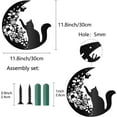 thumbnail image 2 of 1pc Black Cat Moon Wall Art Flower Metal Decor Wall Sculptures Gothic Decorative Hanging Pediments Ornament, 2 of 7
