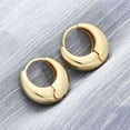 thumbnail image 3 of 5Pairs Rack Plating Brass Thick Hoop Earrings for Men Women Real 18K Gold Plated 17x18x6mm Pin: 0.8mm, 3 of 4