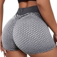 thumbnail image 1 of Gibobby Shorts Yoga Pantalones cortos de Yoga con movimiento de cadera y cintura ajustada a la cadera de melocotón de tela de panal de verano para mujer(Gris, L), 1 of 5