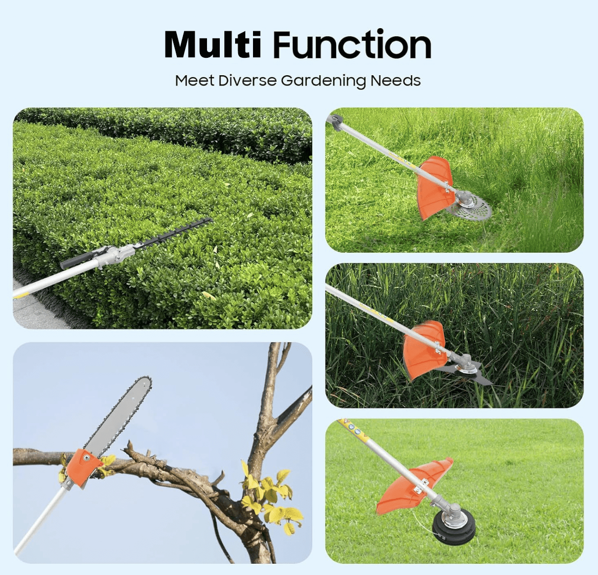 Gx35 brush cutter 6 in 1 weed trimmer hedge trimmer pole saw 4 strokes garden machine