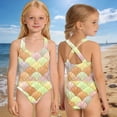 thumbnail image 3 of Kids Girls Bathing Suit sleeveless 1 Piece Swimsuit Cute Athletic Bathing Suit For Girls Girls Bathing Suits Size 5-6 Years, 3 of 5