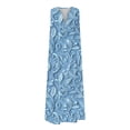 thumbnail image 5 of ClodeEU Women's Summer Floral V Neck Wrap Boho Dress,Sleeveless Ruffle A Line Flowy Beach Casual Midi Dresses Multicolor 01,Womens Plus S, 5 of 5