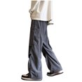 thumbnail image 4 of USNSM Men's Big and Tall Fashion Baggy Cargo Pants Casual Loose Fit Wide Leg Pants with Elastic Drawstring Waist Gray M, 4 of 4