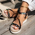 thumbnail image 2 of Mostsola Wedge Espadrilles for Women Platform Sandals Open Toe Boho Beaded Slingback Heels, 2 of 8