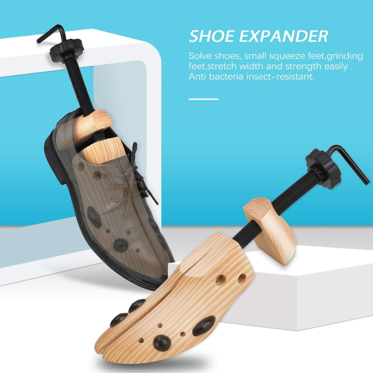 2Pcs Shoe Stretcher Tough Shoe Tree Three Way Expanders Adjustable Professional Shoe Shaper for Men Women 