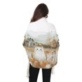 thumbnail image 4 of FORMRS Womens Scarf Winter Soft Long Big Warm Shawls Wrap Tassel Scarves, Cute Halloween Pumpkins, 4 of 9