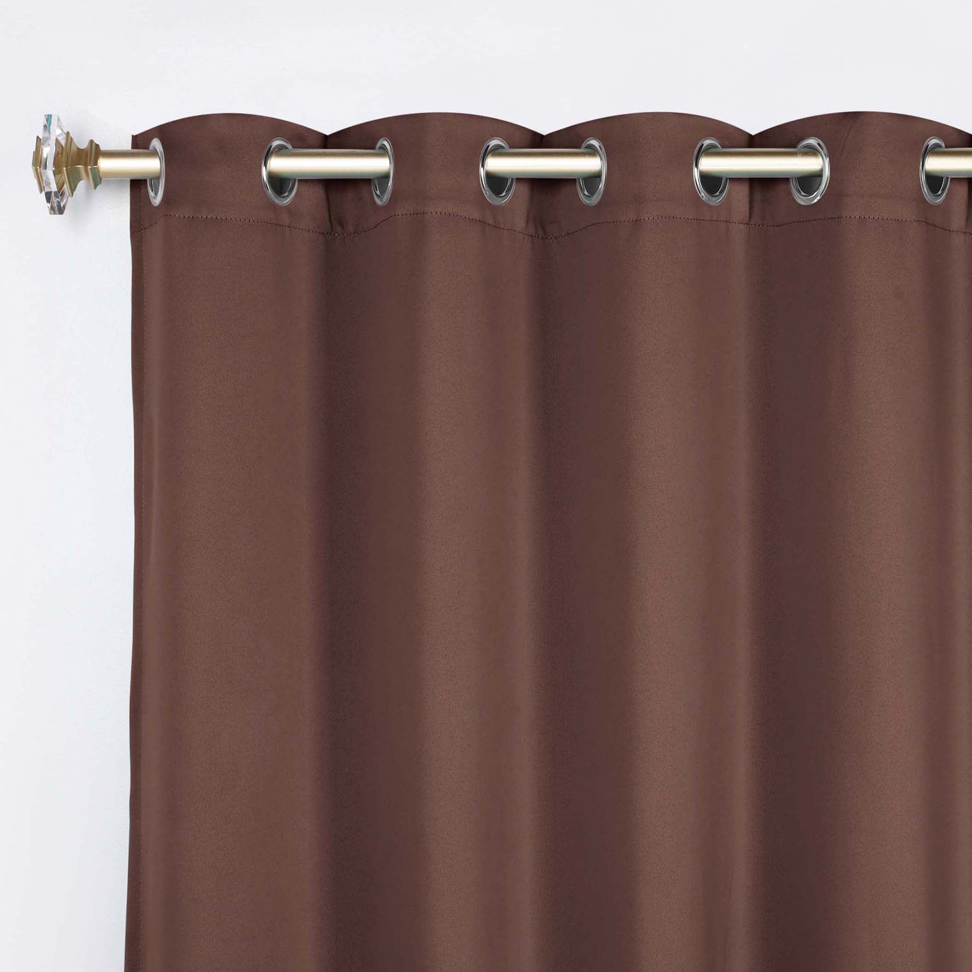 Superior Blackout Solid Light Filtering Grommet Curtain Panel Set, 52" x 120", Cappuccino