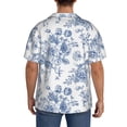 thumbnail image 5 of Xecao offers the Rose Flowers for Men's Casual Short-sleeved Shirt, a button-up collared shirt with a pocket, perfect for beach vacations and yacht travel in the 3X-Large size., 5 of 7