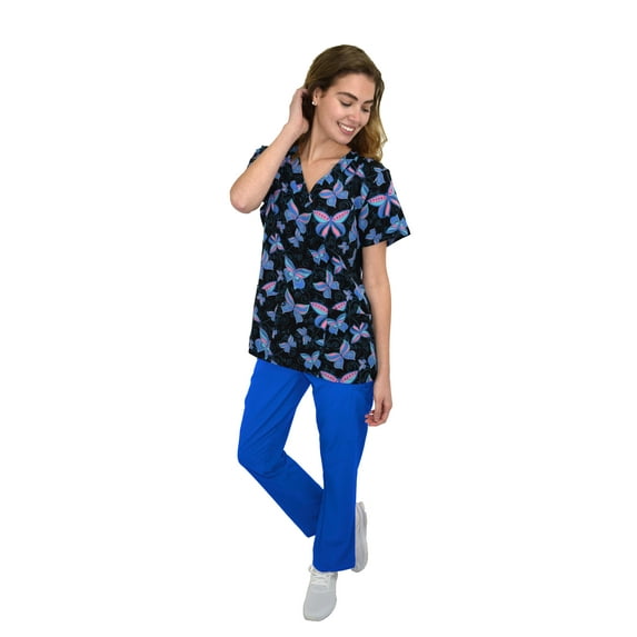 MULTIPLE PRINTS-Women's Medical/Nursing Scrub Set Print Top & Pant-NEW-FREE SHIP