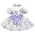 thumbnail image 3 of JAJAHO Toddler Baby Girls Princess Birthday Dress Flower Girl Party Tutu Wedding Formal Dresses Puff Short Sleeve Floral Print Tulle Gown 6M-3Y, 3 of 8