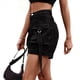 thumbnail image 3 of Shorts Vaqueros Cargo para Mujer - Shorts Casuales de Verano Vintage con Botones y Cremallera Negro XL, 3 of 8