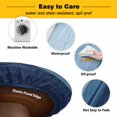 thumbnail image 3 of Elastic Fitted Round Tablecloth, Blue Ombre Waterproof Stretch Table Cover for 55"-60" Tables, Farmhouse Vintage Wooden Striped Washable Outdoor Tablecloths for Patio, Picnic, Camping, 3 of 9