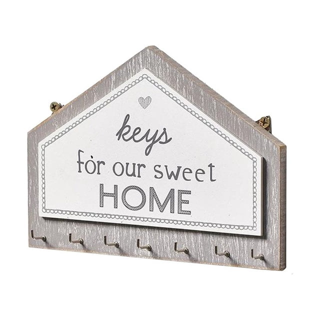 MesaSe Wood Key Hook Holder Wall Hanging Organizer,Rustic Wall-Mounted Key Holder for Keychain Retro Wall Hanging Key Organizer Rack