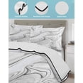 thumbnail image 4 of White Gray Marble Twin Size Down Alternative Comforter, Lightweight Comforter Quilt Bedding Set with Pillow Shams Modern Minimalist Abstract Texture All Seasons Bed Comforter Duvet Insert 68"x86", 4 of 7