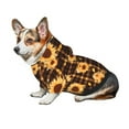 thumbnail image 7 of Honeii Brown Plaid Sunflower Print Small Dog Hoodies Pet Hooded Sweatshirts Fall Winter Puppy Cat Sweaters Warm Clothes for Small Dogs Outfits Costume-Medium, 7 of 7