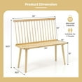 thumbnail image 3 of Costway Windsor Collection Spindle Back Bench with Removable Backrest, Rubber Wood Frame, Natural, 3 of 10
