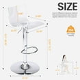 thumbnail image 3 of Acrylic Bar Stools with Back, Stylish Modern Adjustable Swivel Counter Height Bar Chairs, Armless Transparent Seat Metal Barstools for Kitchen Island, Dining Room, or Pub (Clear), 3 of 10