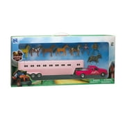 New Ray Die Cast 1:32 Pink Pickup Truck with Fifth Wheel Horse Trailer Age Group 5 and up