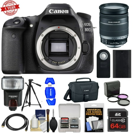 Image of Canon EOS 80D with 18-200mm IS |64GB Card |Battery |Case |Flash |Tripod Package