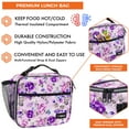 thumbnail image 5 of OPUX Insulated Lunch Bag Kids, Lunch Box for School Boy Girl, Leakproof Small Reusable Compact Soft Mini Cooler Bag, Toddler Small Lunch Boxes Kit Pail with Front Side Pockets (Purple Floral), 5 of 8