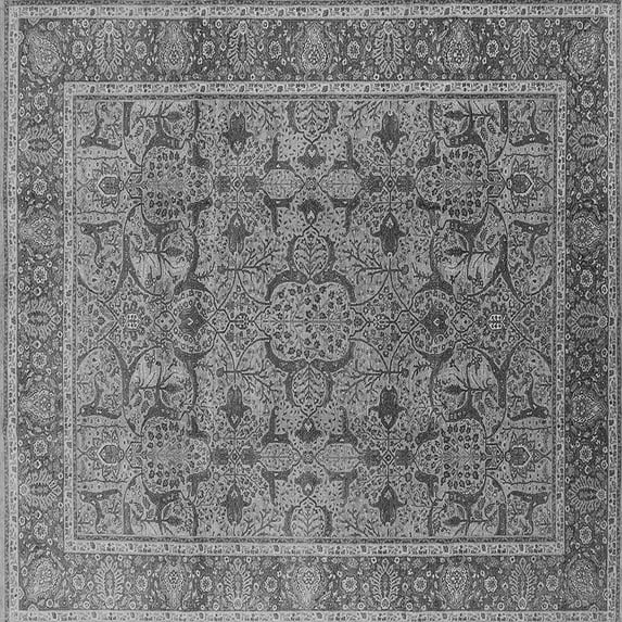 Ahgly Company Indoor Square Oriental Gray Traditional Area Rugs, 8' Square