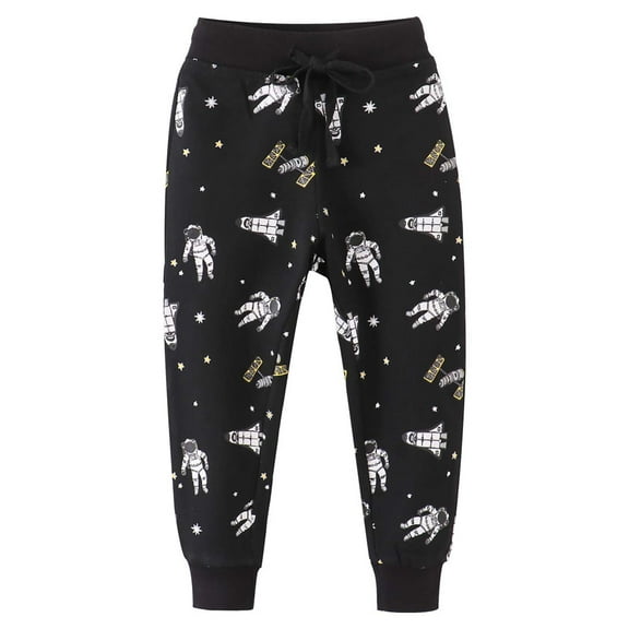 DeHolifer Toddler Baby Boys Girls Elastic Waisted Drawstring Straight Leg Casual Printed Sweat Pants,6 Years