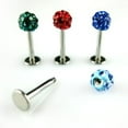 thumbnail image 3 of shiyou-10Color Mixed Labret Ring, 10pcs Mixed Czech Crystal Lip Labret Ring Studs Monroe Stainless Steel Piercing, 3 of 4