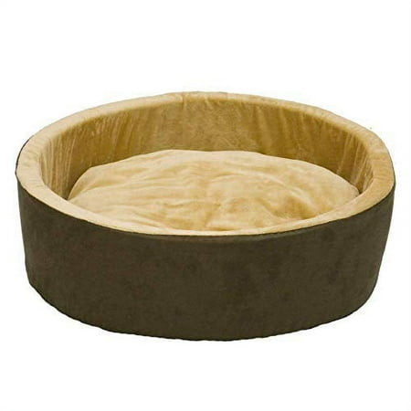 K&H PET PRODUCTS Thermo-Kitty Heated Pet Bed Large 20 Inches Mocha/Tan
