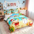thumbnail image 2 of Erosebridal Christmas July Twin Bedding, Santa Beach Bedding Comforter Set, Cyan Peach, Christmas Reversible, 7-Piece, 2 of 6