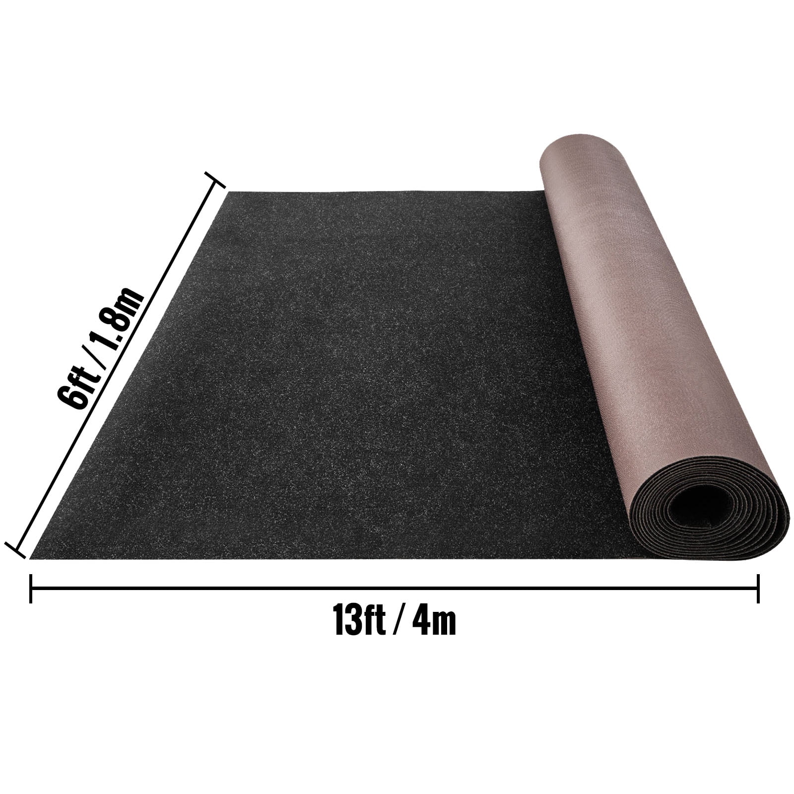 VEVOR Boat Carpet 6x13' Indoor Outdoor Marine Carpet Rug - Size Optional - 32 oz. waterproof patio Anti-slide rug, Black