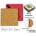 thumbnail image 4 of Inkdotpot Set of 6 Drink Coasters Easy Clean 4-inch SquareCoastersCork Base-Reusable- Quotes, 4 of 8