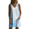 thumbnail image 3 of Dresses for Womens 2026 Summer Plus Size Fashion Print Sleeveless V-neck Loose Pocket V-neck Casual Dress, 3 of 6