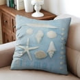 thumbnail image 4 of Charming Starfish & Coral Linen Pillow Covers - 16x16 inch, Set of 2 for Beach Nautical Summer Farmhouse Home Decoration., 4 of 7