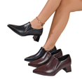 thumbnail image 6 of Willtoo Block Heel Loafers Pumps for Women Pointed Closed Toe Low Heel Ankle Booties Faux Leather Suede Slip On Casual Shoes Non‑Slip Comfort Dress Boots, 6 of 6