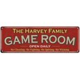 thumbnail image 1 of The Harvey Family Red Game Room Metal 6x18 Sign 106180038437, 1 of 1