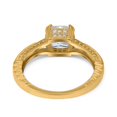 thumbnail image 3 of Yellow Tone, Simulated Cubic Zirconia Size-8 Cushion Cut Art Deco Engagement Ring 925 Sterling Silver, 3 of 7