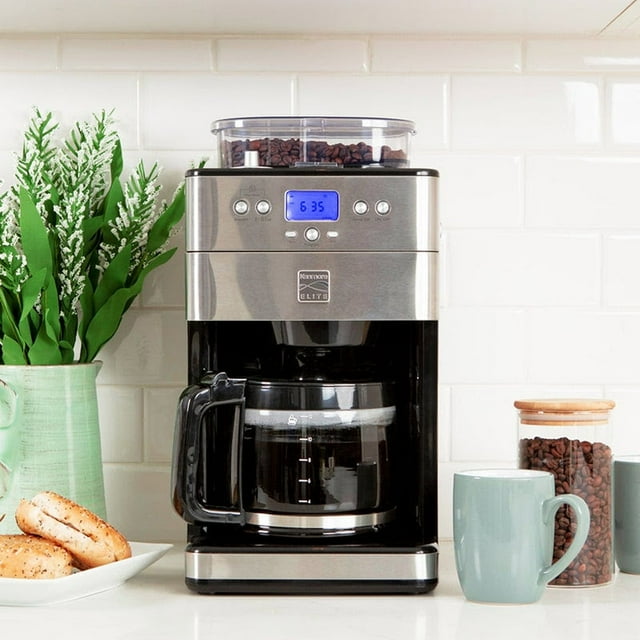 Kenmore Elite Cafetière à Moudre et Infuser avec Meuleuse, 12 Tasses