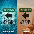 thumbnail image 6 of (2 Pack) Power Shutoff [Left Arrow] With Symbol OSHA Emergency Sign 10 Inch X 14 Inch Plastic Sign, Weather Resistant, UV Protected for Workplace, Business, and Construction Site, Made, 6 of 8