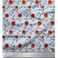 thumbnail image 1 of Soimoi Velvet Fabric Leaves & Strawberry Fruits Fabric Prints By Yard 58 Inch Wide, 1 of 3