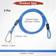 thumbnail image 3 of Cable de Seguridad con Ganchos y Bucles [2Pcs] - 6.56ft / 78.7 Pulgadas Cable de Seguridad para Candado de Equipaje de Acero Inoxidable para Bicicletas y Equipaje - [Azul], 3 of 6