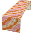 thumbnail image 1 of shiyou-Groovy Rainbow Table Runner Hippie Abstract Rainbow 70s Colorful Geometry Retro Printed Dinner Runner for Living Room Kitchen Decoration 13x36in, 1 of 4